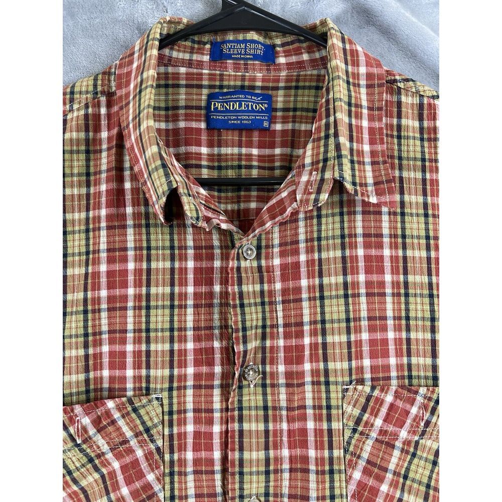 Pendleton Men's ‎ plaid button up Santiam short sleeve shirt men's size Xlarge